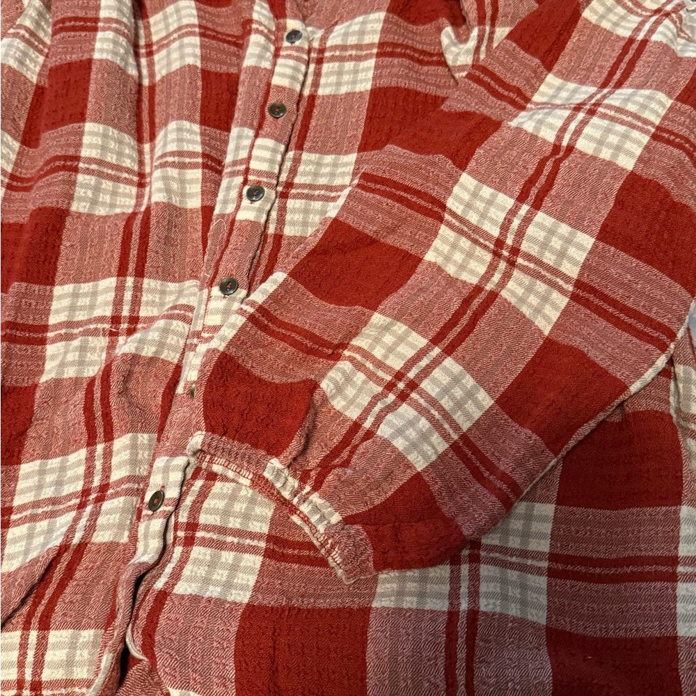 Plaid Split Neck Top - Picture 11 of 11